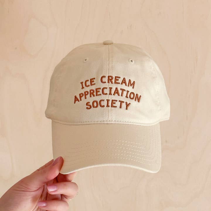 Alphabet Bags - Wholesale Baseball Cap - Unisex - Ice Cream Appreciation Society - Cotton Baseball Cap - Pecan3