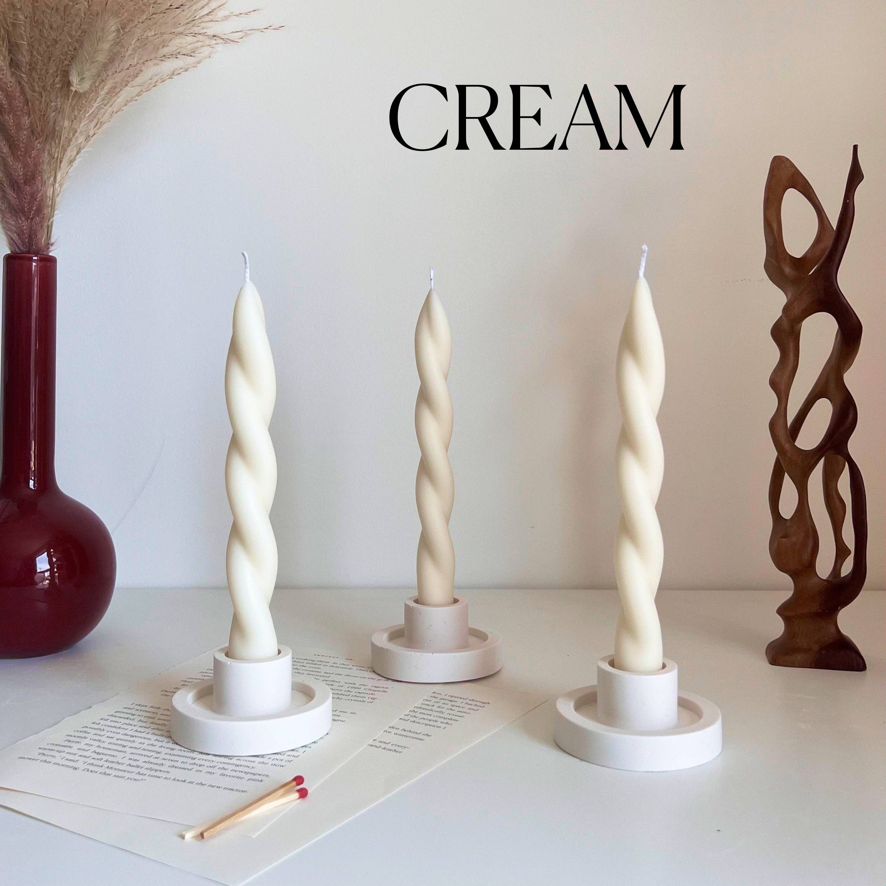 Estelle Studio – Engroshandel Stearinlys/lysestage – Håndlavet snoet sojavoks stagelys: Pastel middagspynt2