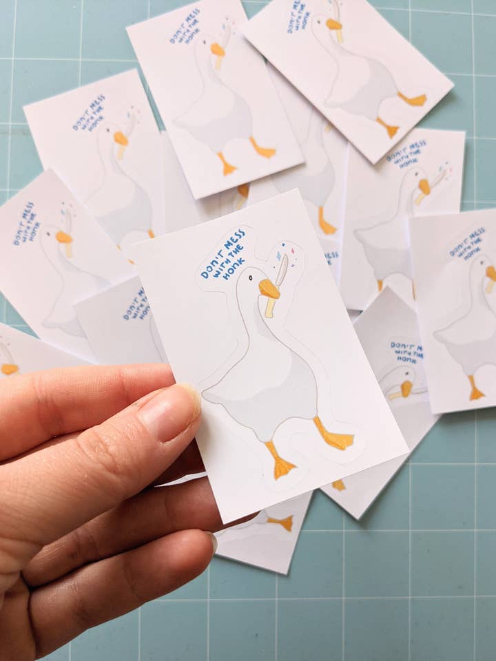 Don't Mess with the Honk Sticker | Cute Goose Vinyl for wholesale by State Of The Marth