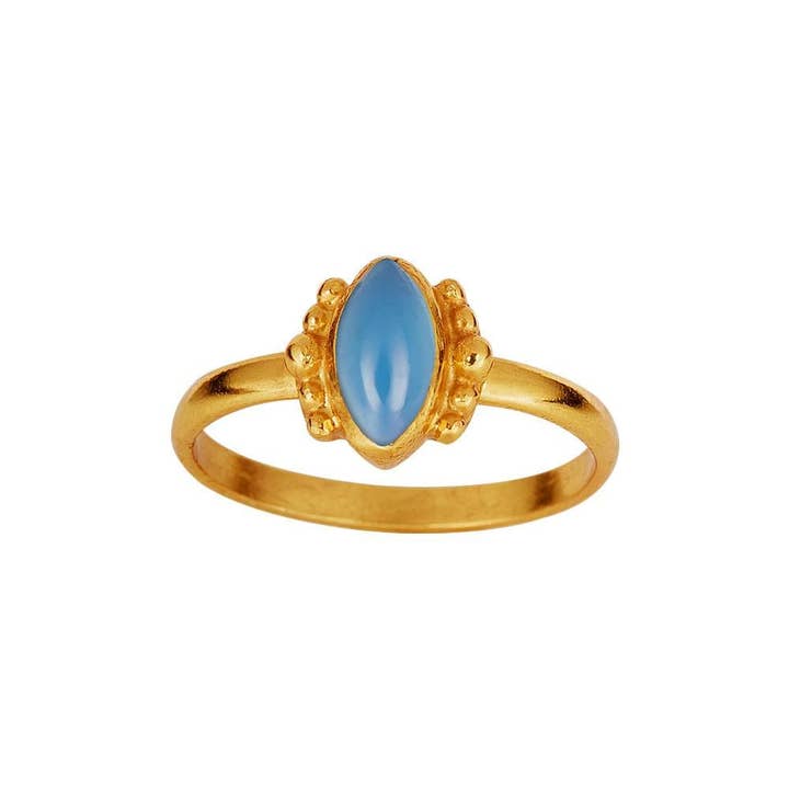 Juulry – wholesale Solitairering – Guldpläterad indisk ring med röd granat