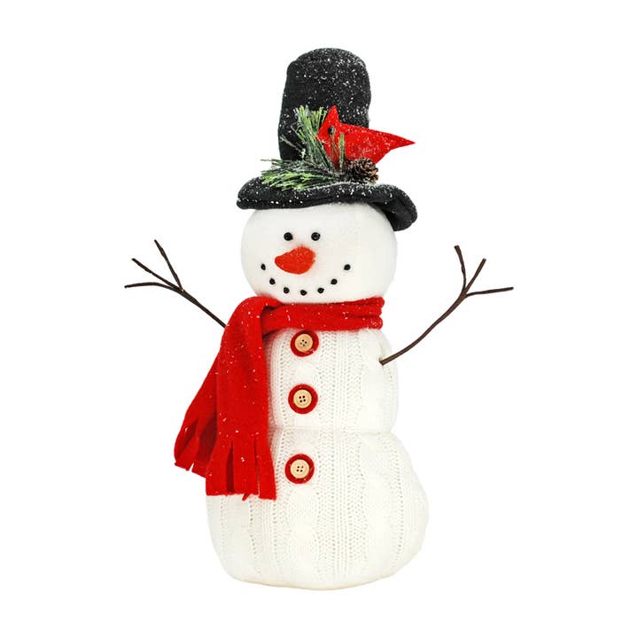 Top Hat & Cardinal Knit Snowman for wholesale by WT Collection
