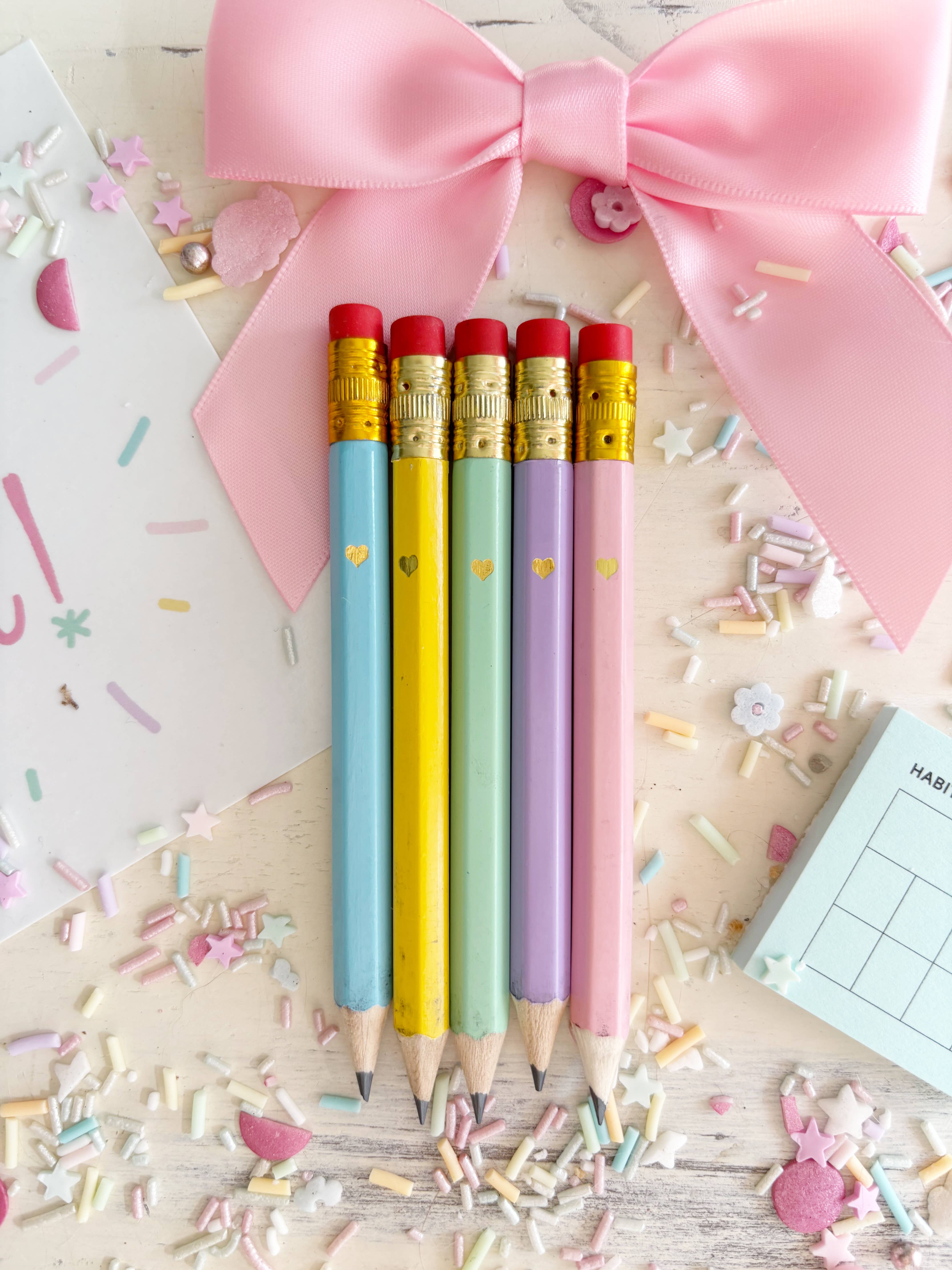 Live Sweet – wholesale Pencil – Mini Rainbow Pastel Pencil Set1