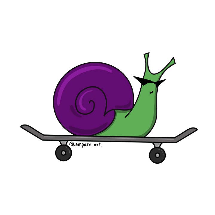 Sticker « Escargot patineur » pour la vente par Empath Art