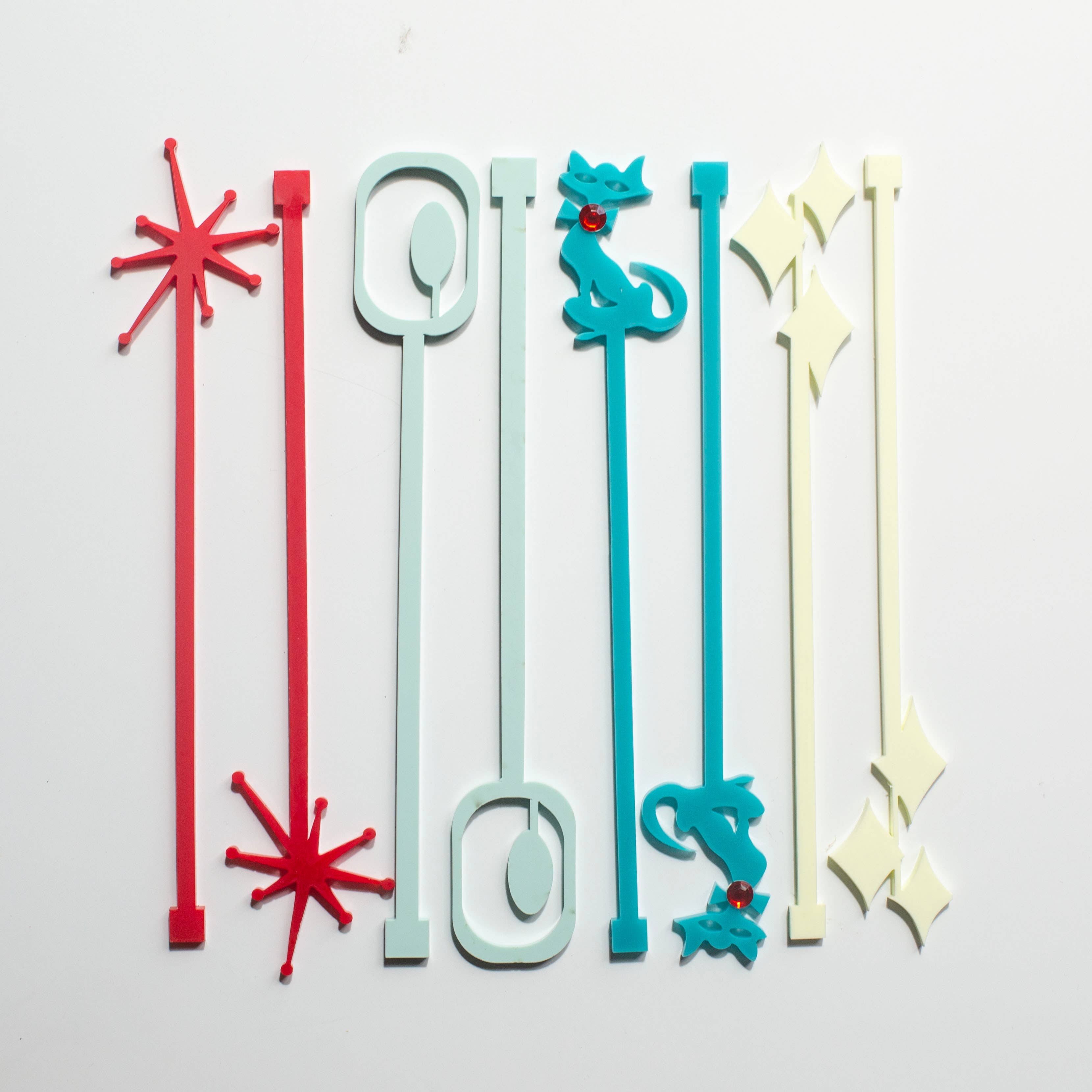 Mod Lounge Paper Company - Wholesale Drink Stirrer - Mid Century Swanky Shapes Beverage Mixing Swizzle Stix3