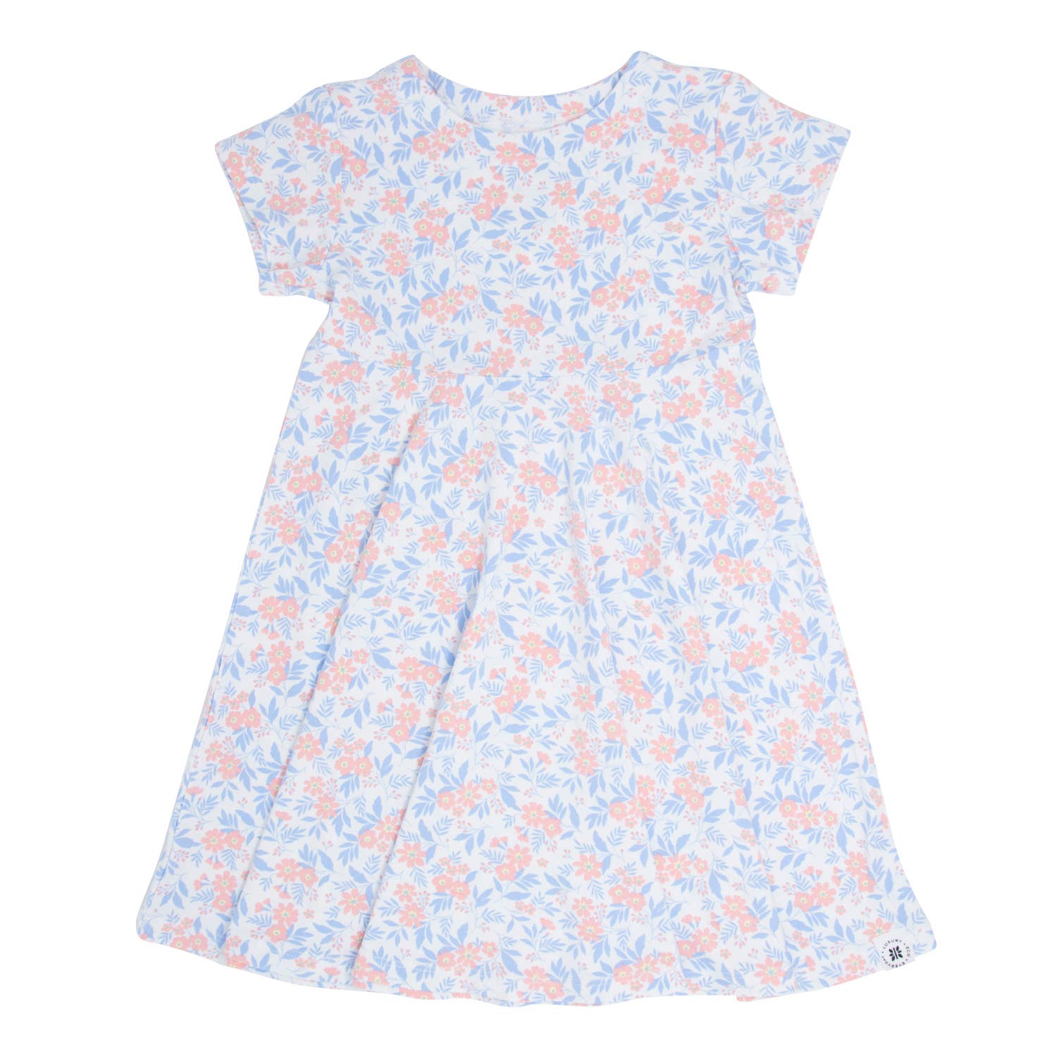 Swirly Girl Dress w/Cap Sleeve - Vintage Flower Pink for wholesale on Faire2