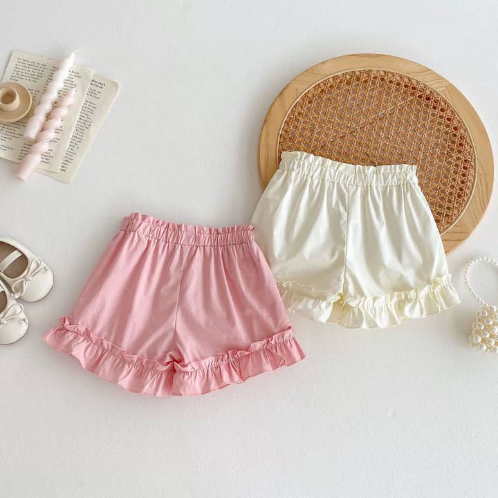 Summer Arrival Kids Girls Cotton Casual Style Ruffle Design Shorts for wholesale by MyKids-USA®