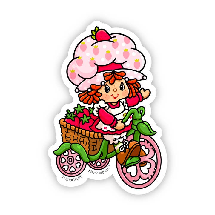 Strawberry Shortcake® Waterproof Sticker - SSC Bicycle for wholesale by Blank Tag Co. - Waterproof Stickers