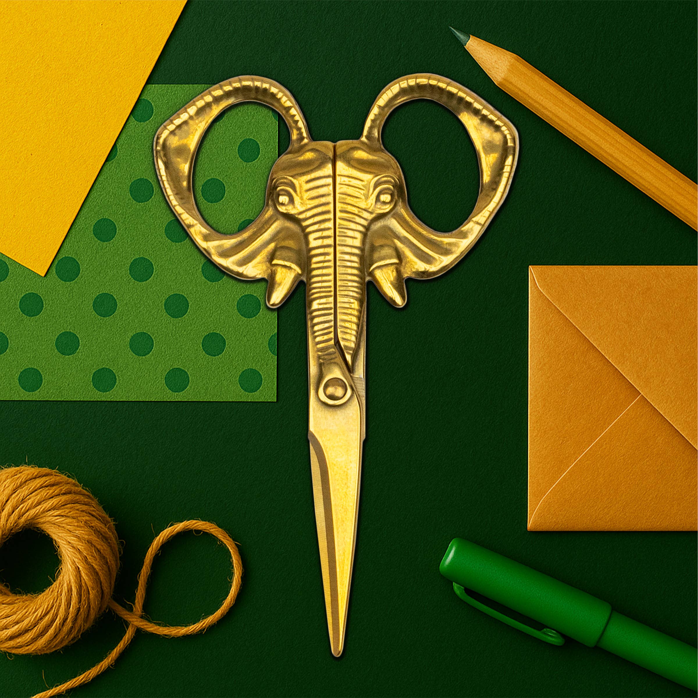 SUCK UK Ltd - USA - Wholesale Scissors - Jumbo Elephant  Scissors – Brass Finish | Suck UK0