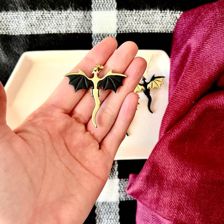 SeizeTheClayJewelry - Wholesale Dangle Earrings - Gold Dragon Earrings, Dragon Clay Earrings4