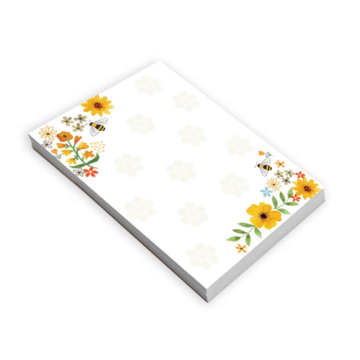 GINA B DESIGNS - Vente Blocs-notes - Mémo - Fleurs d'abeilles et nid d'abeille0