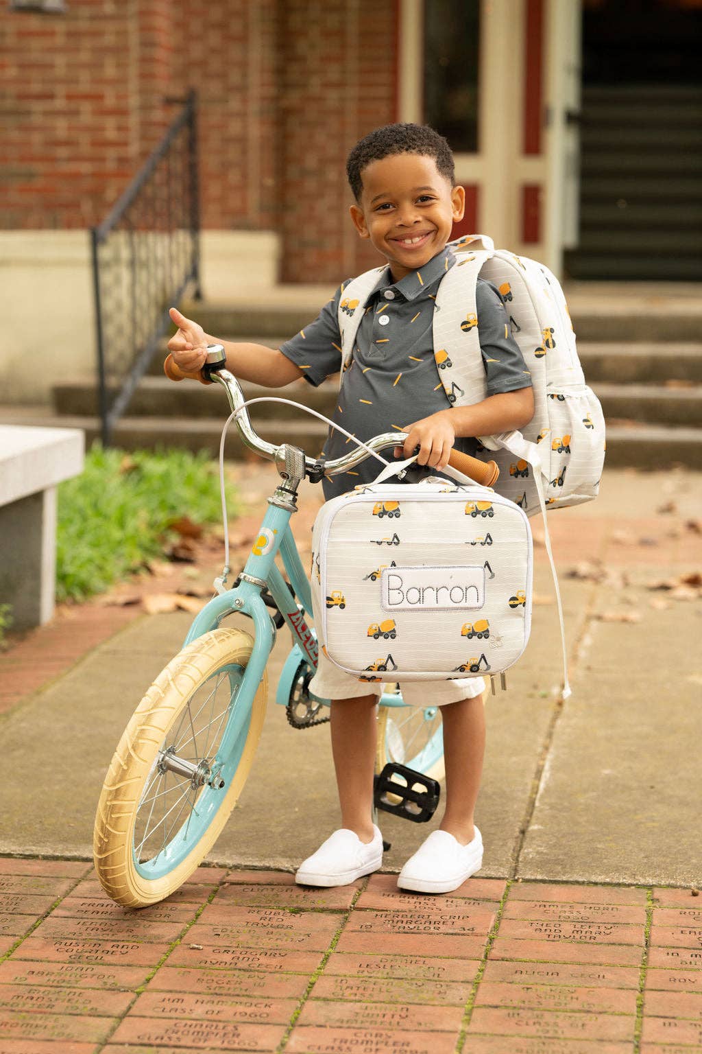 Sugar Bee Clothing - Wholesale Backpack - Kids - Backpack - Construction on Grey2