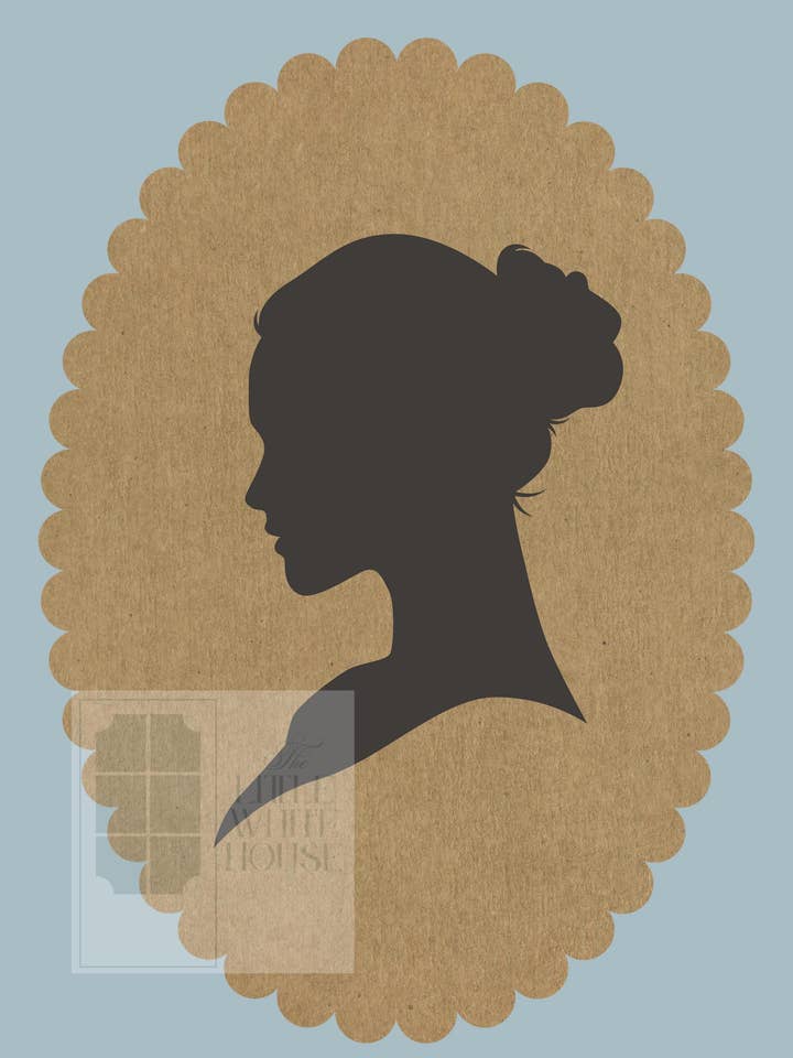 Modern Silhouette Giclee in blue 4x6- pose 9 for wholesale by The Little White House