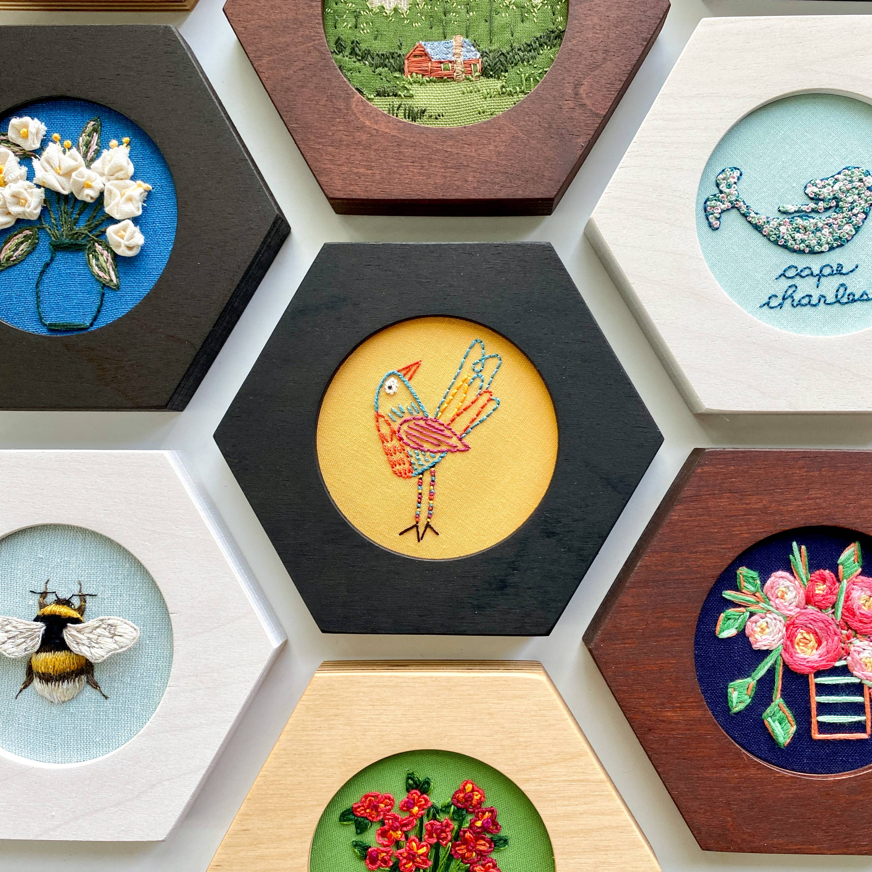 Modern Hoopla – Großhandel Kreuzstich-/Stickzubehör – HEXAGON Stickrahmen für 3" Rahmen5