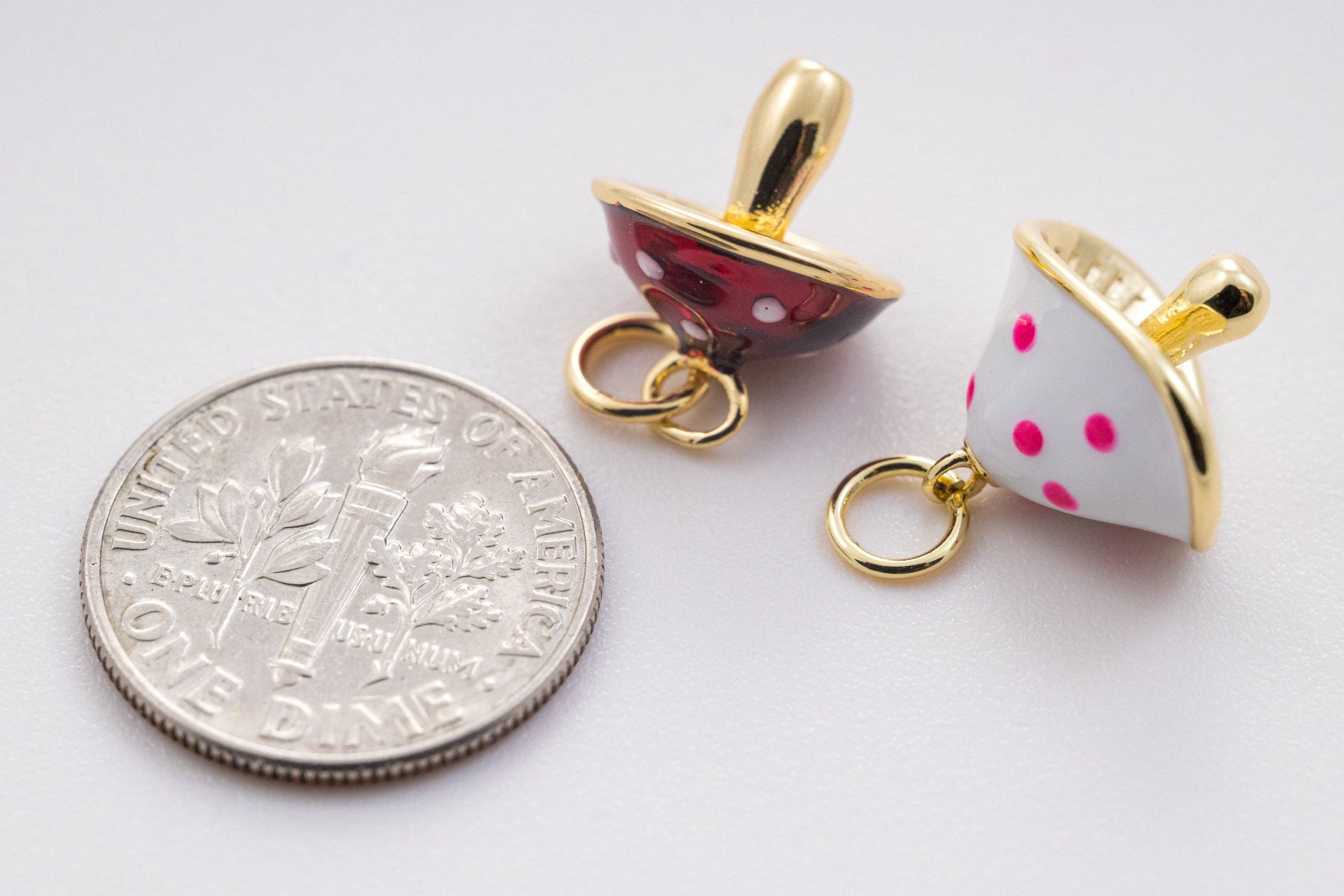 Jewel Pledge – Pendente/pingente individual por atacado – Colar com Pendente de Cogumelo em Esmalte Dourado, CPG0984