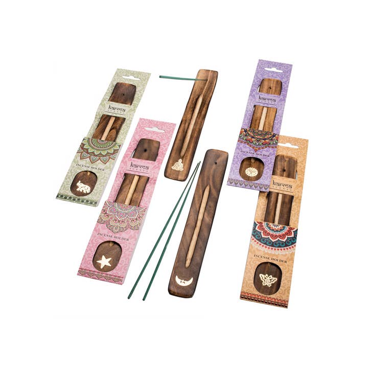 Namaste – wholesale Incense holder – Namaste Scents Brass Inlay Mango Wood Incense Holder
