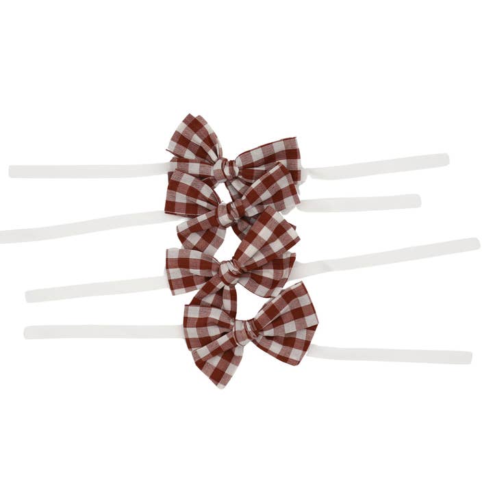 Ro’Table NYC - Wholesale Napkin Ring - Pecan Gingham Linen Napkin Bow Tie - Set of 61