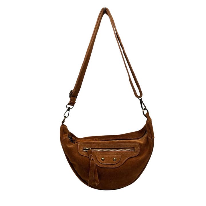 Louisa lee - Wholesale Shoulder Bag - Women's - ROXANA SUEDE LEATHER BANANA BAG