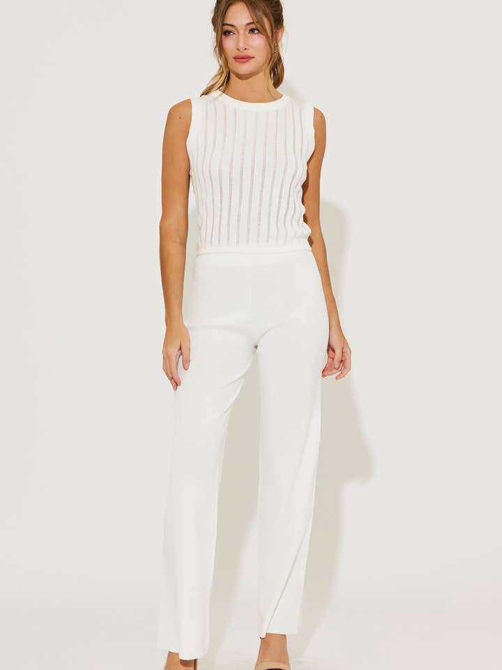 Eleanor Ribbed Sleeveless Top & Pants Set for wholesale by RIVIR