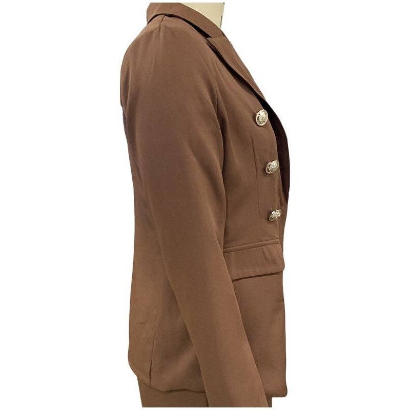 Ekartini - Wholesale Suit Set - Women's - Solid Color Fashion Temperament Shorts Long Sleeve Suit Set2