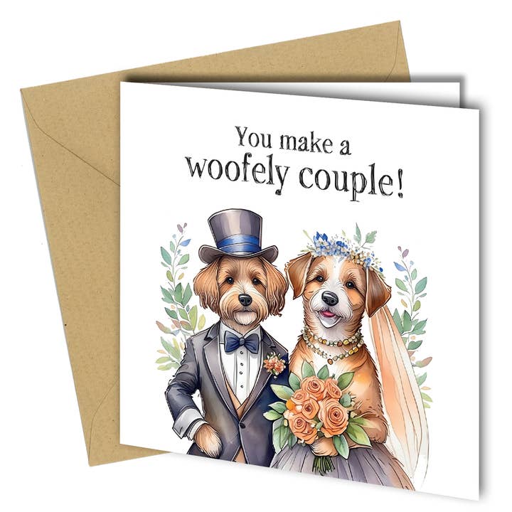 Close to the Bone Greeting Cards and Gifts – Großhandel Hochzeitskarte – #1635 Ihr seid ein Woofely Pärchen! Hundeliebhaber//Hochzeit