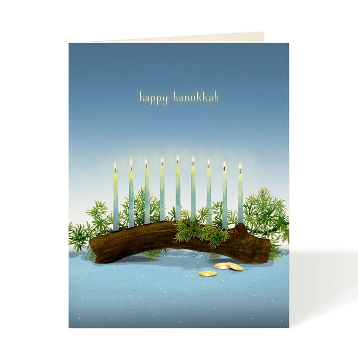 Felix Doolittle - Wholesale Hanukkah Card - Menorah and Gelt - Hanukkah Card