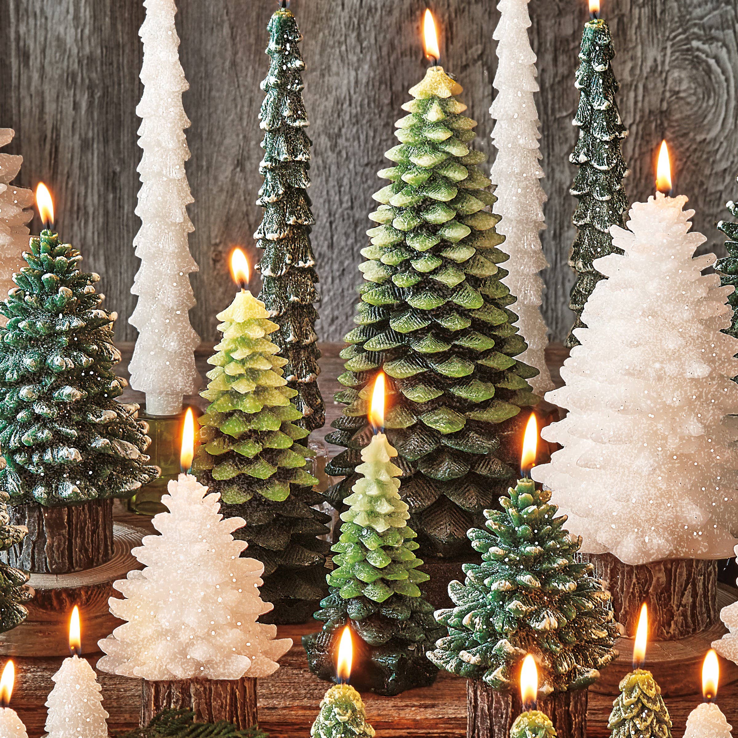 tag - Wholesale Novelty Candle - Spruce Med Rustic Tree Candle White Christmas2