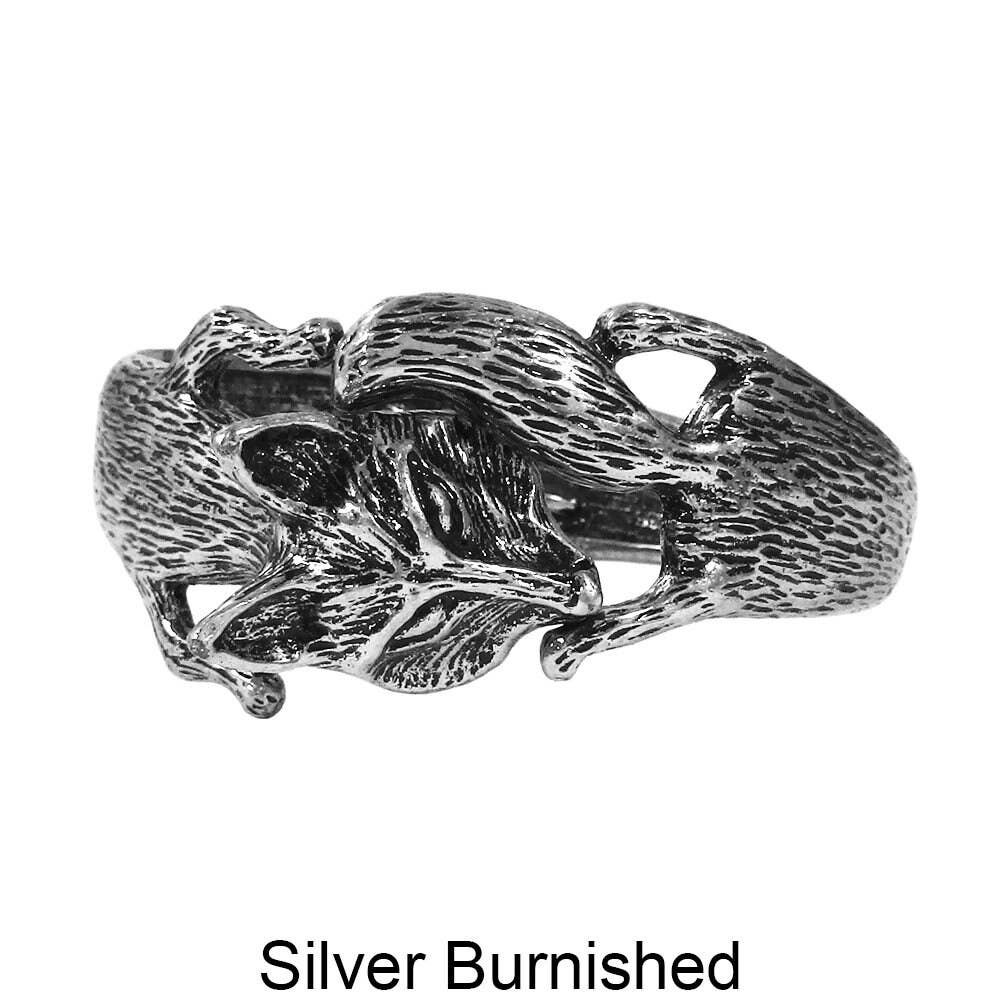 TheTizana - Wholesale Cuff Bracelet - Fox Face And Tail Casting Hinge Cuff Bracelet2