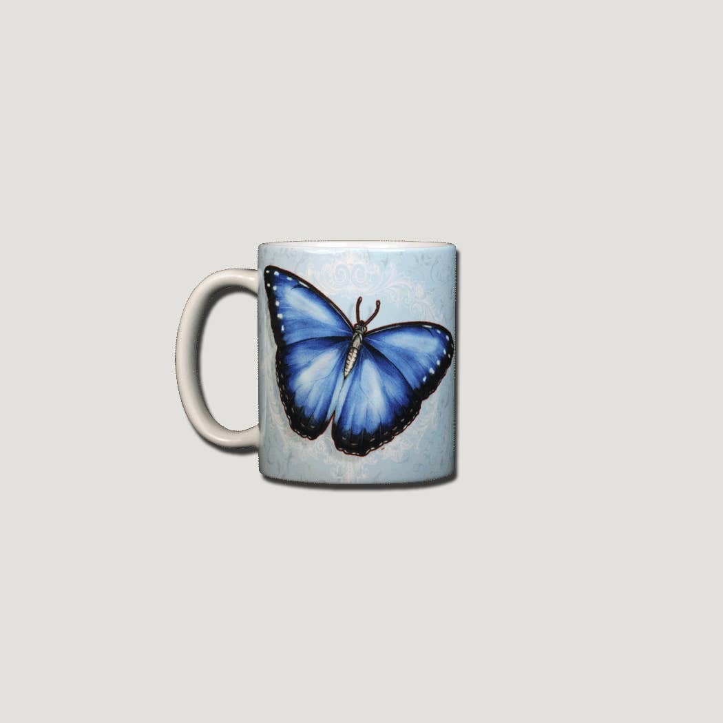Atlas Screen Printing - Wholesale Coffee Mug - Morpho Butterfly 11 oz Ceramic Mug