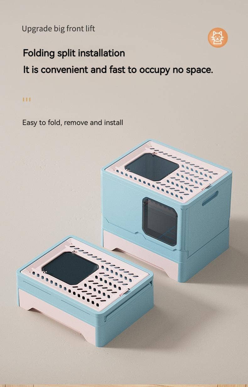 VIGOR – wholesale Cat litter box – Foldable Cat Litter Box With Lid Kitty Toilet Top Entry Encl3