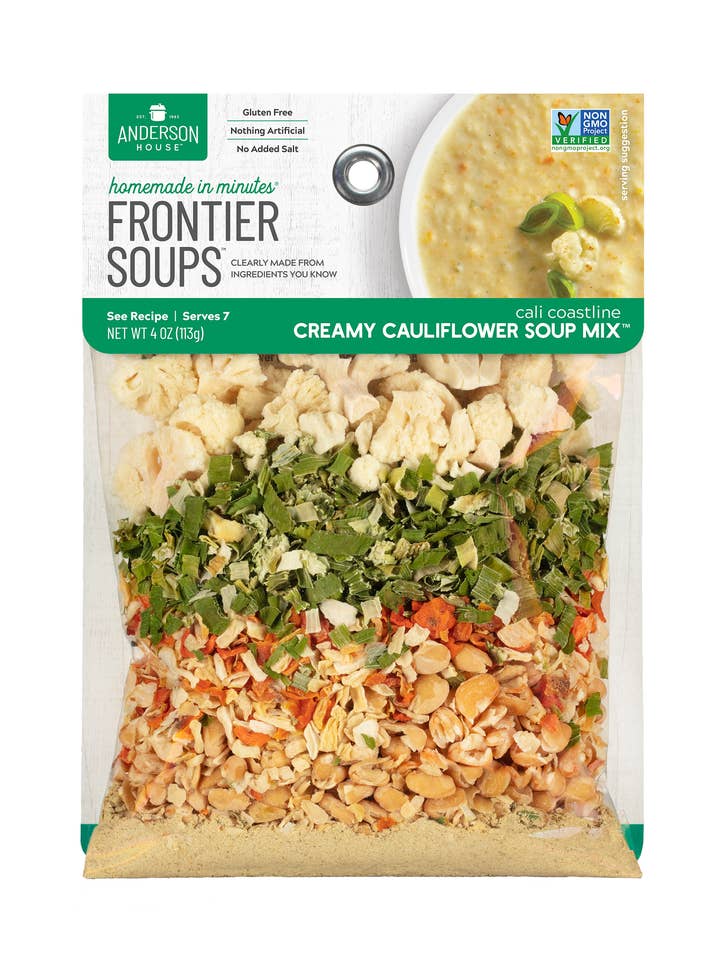 Cali Coastline Creamy Cauliflower Soup Mix for wholesale by Anderson House | Frontier Soups