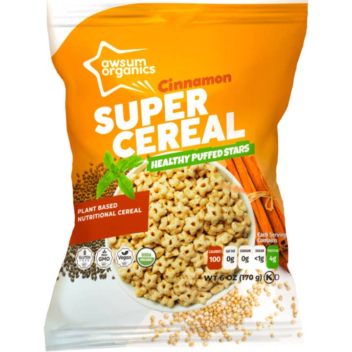 Awsum Organics Quinoa Super Cereal w/Cinnamon /Chia /Stevia for wholesale by Awsum Snacks