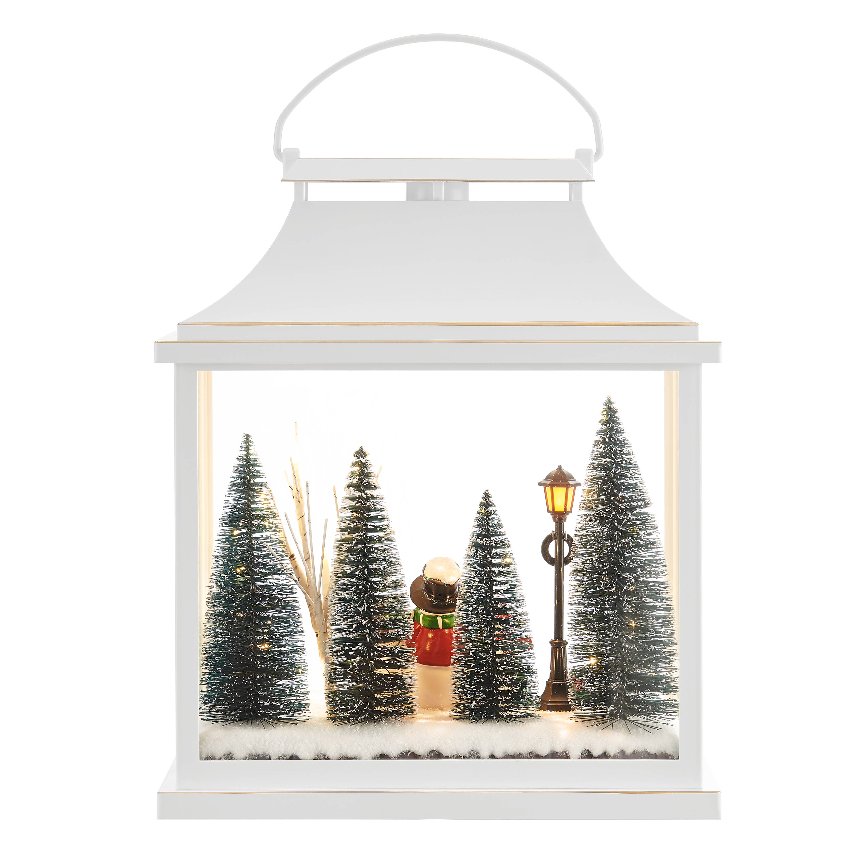Danya B - Wholesale Christmas Decoration - White Christmas Holiday Scene Lighted Lantern Decoration7
