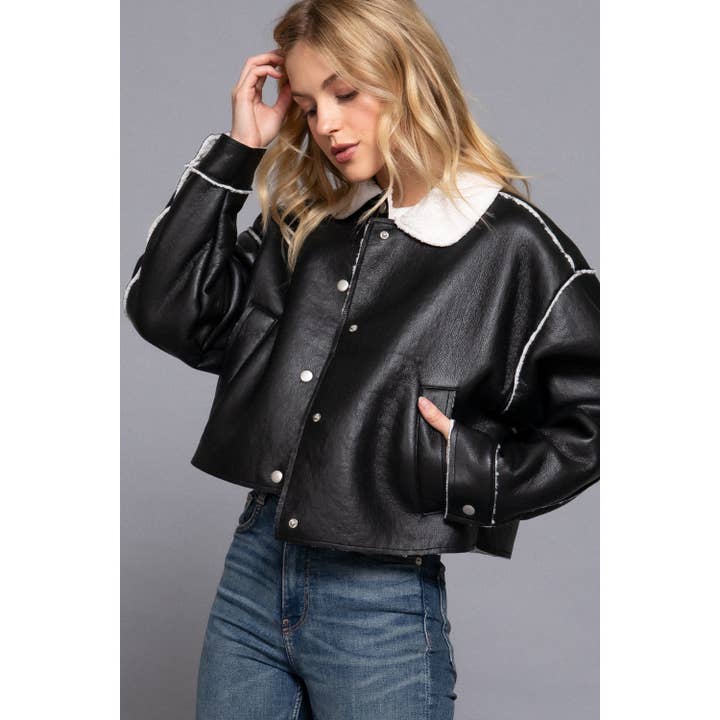 HiteJeans - Wholesale Jacket - Women's - FAUX LEATHER FUR JACKET1