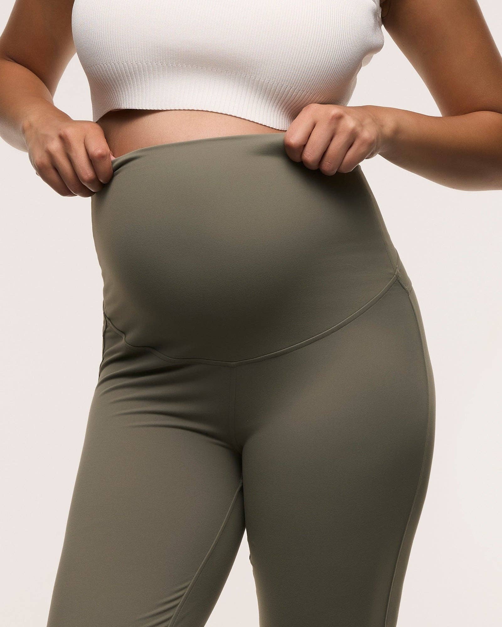 Sage Straight Flare Overbelly Maternity Leggings for wholesale on Faire6