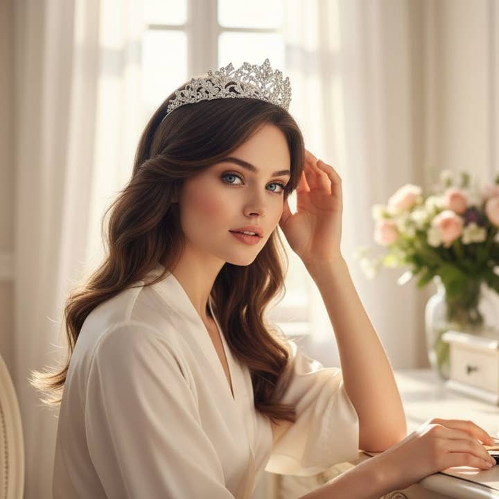 COLEÇÃO ATHENA - TIARA CHIC DE CRISTAL - AHB208 PRATA por atacado de Athena Bridal Jewellery