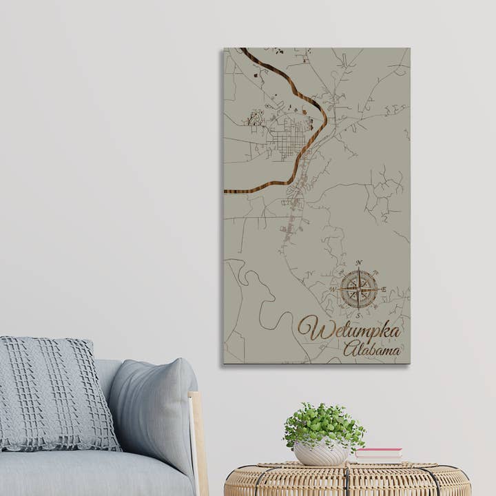 Alabama: Wetumpka Street Vis kort for engroshandel hos Fire & Pine