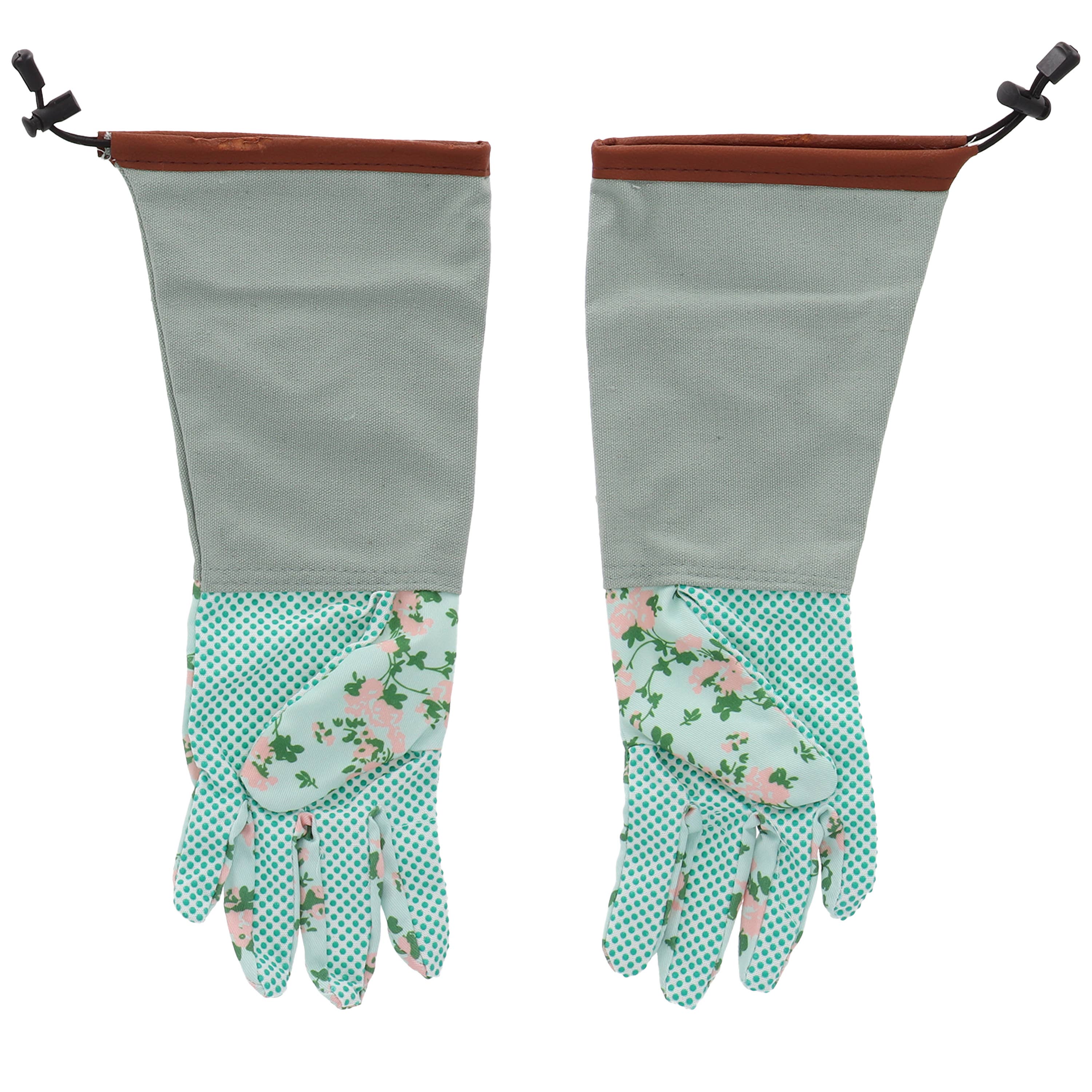 Esschert Design USA - Vente Gants de jardin - Gants de jardin longs à imprimé rose, polyester/coton2