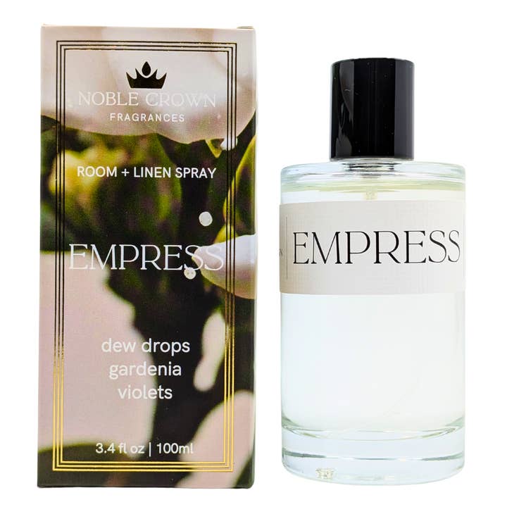 Empress Room + Linen Spray - dewy lemon, gardenia, violets for wholesale by Noble Crown Fragrances