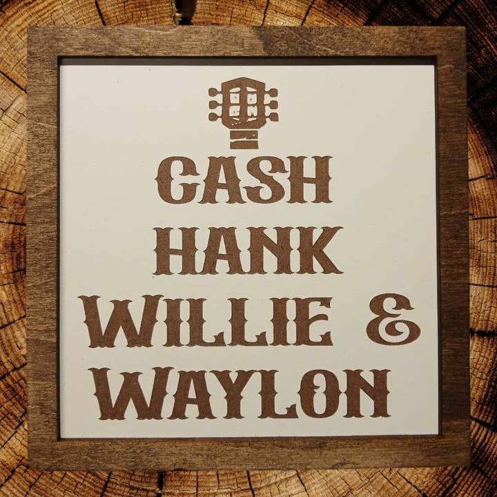 Waylon, Willie, rock and roll, bar, country music, music for wholesale by Crates Etc