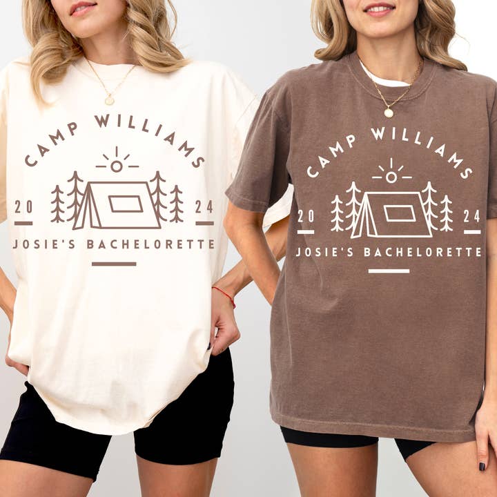 Custom Camp Themed Bachelorette T-Shirts for wholesale by COTTON PRESS CO.