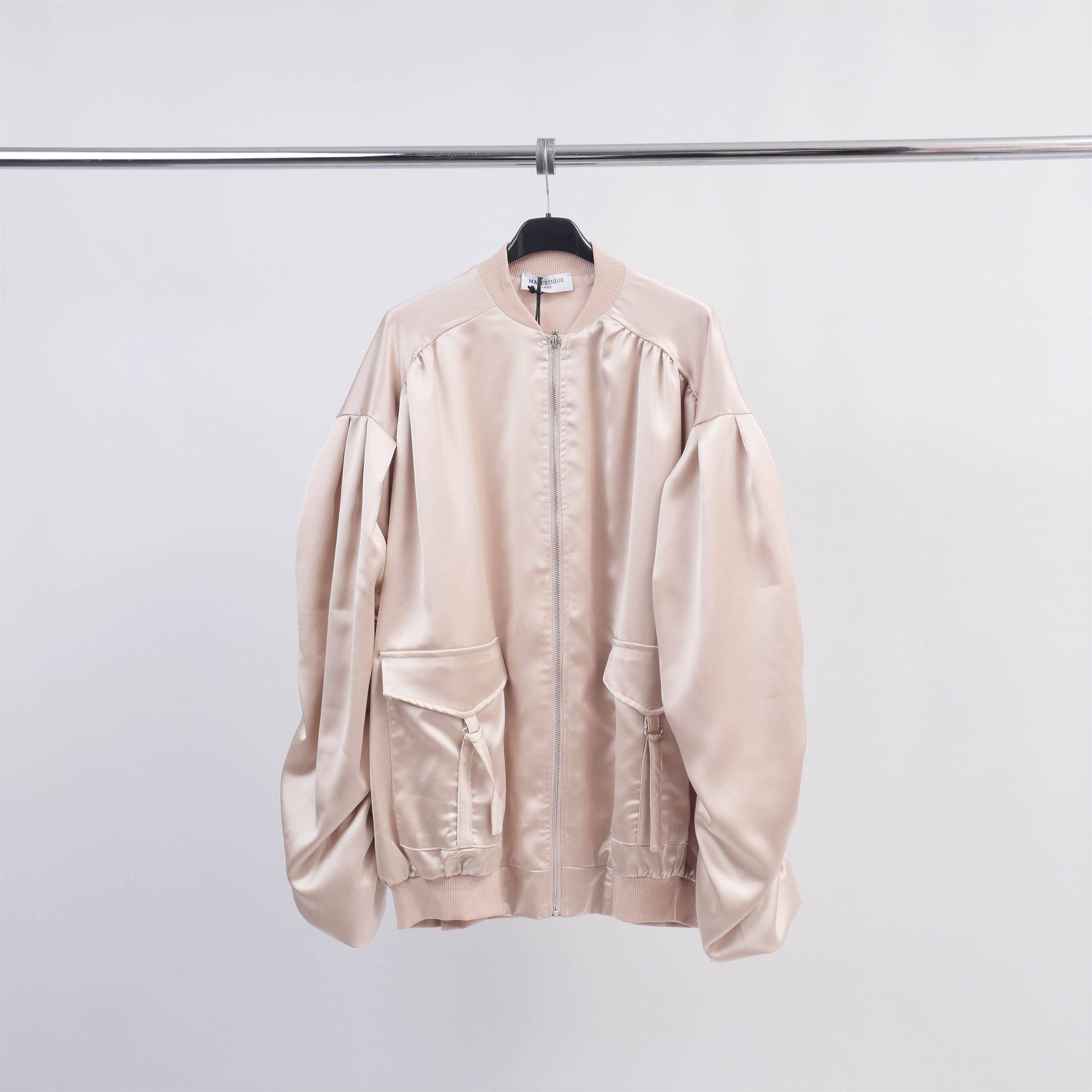 Cecile Wang - Wholesale Jacket - Women's - Satin Zip Jacket MJ840695