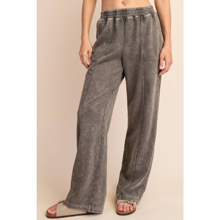 Mineral Washed French Terry Relaxed Fit Sweatpants with Side for wholesale by Apolline