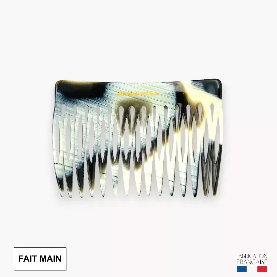 Pique et Pince - Wholesale Hair Accessories Set - Women's - 15-tooth hair comb - Black horn1