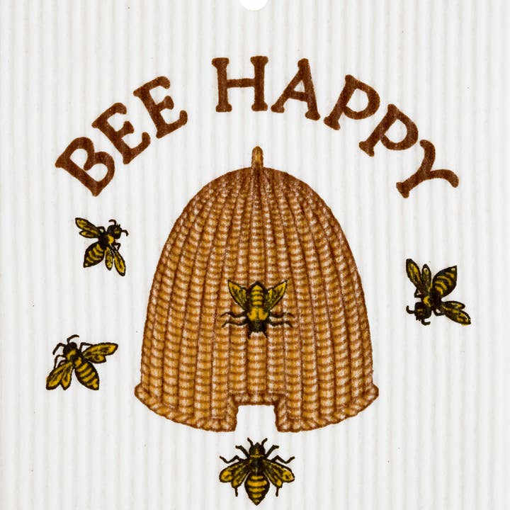 Bee Happy Swedish Wash Towel by Harry W. Smith for wholesale by Talla Imports