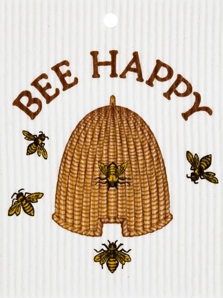 Bee Happy Swedish Wash Towel by Harry W. Smith for wholesale by Talla Imports