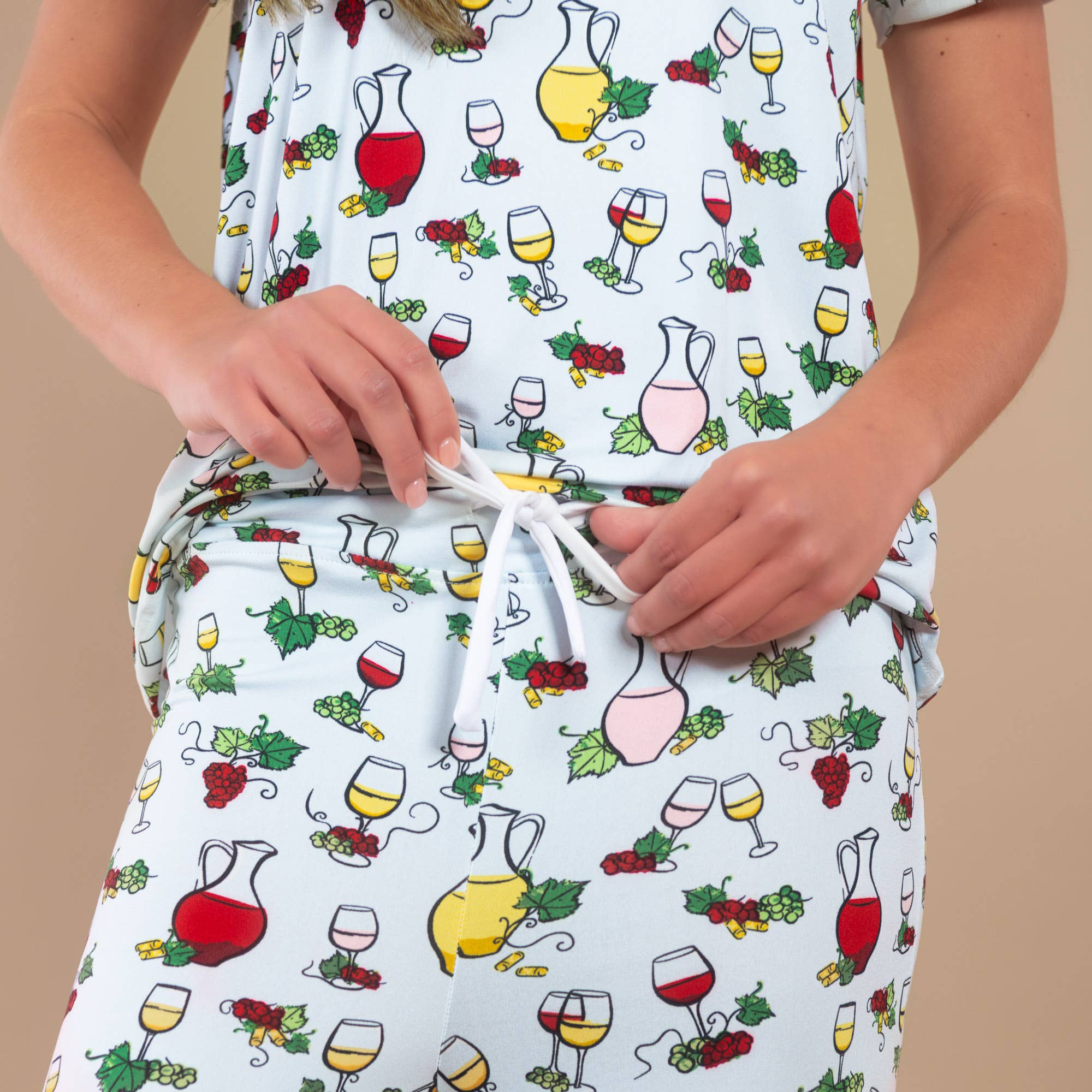Amanda Blu - Wholesale Sleepwear Bottom - Women's - Wine Tasting Pajama Pants | Blue Drinks PJ Bottoms2