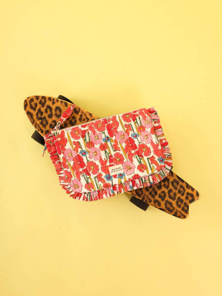 Large Pink Floral Pouch for wholesale by Maison Augustin