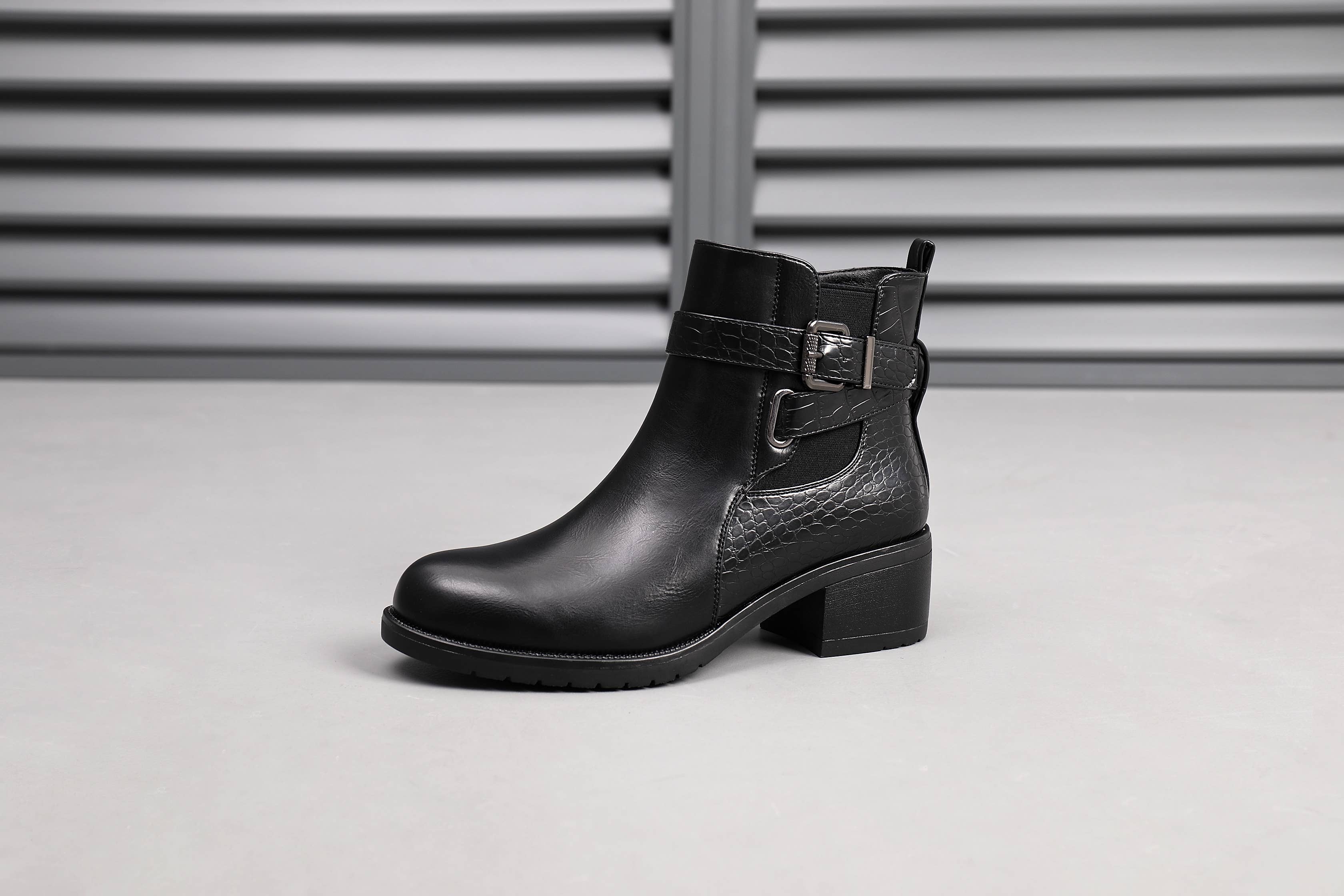 Top Staka - Wholesale Booties – Women's - A2351 Croc Mock Chic Ankle boots14