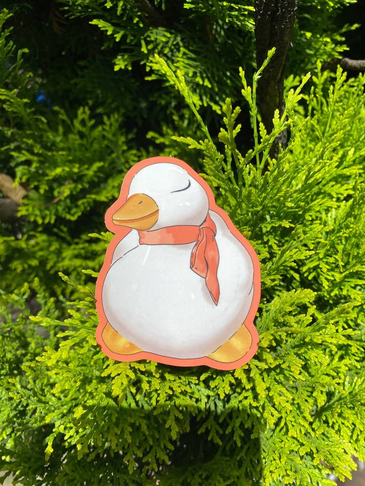 Coquette Duck Sticker for wholesale by megoogs draws