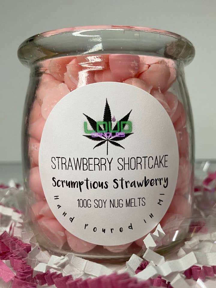 Emily Erdbeer Nug Melts für den Großhandel von Loud Candle Company